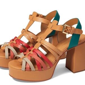 NEW See by Chloe Sierra Heel Sandal in Irlanda  Multicolor Size 8.5 (eu 38.5)